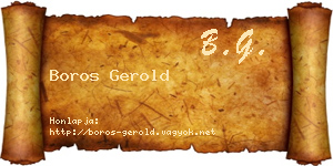 Boros Gerold névjegykártya