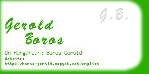 gerold boros business card